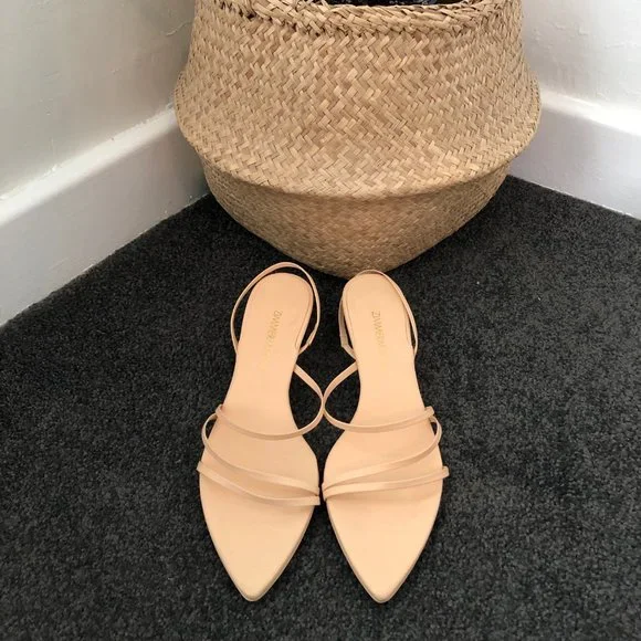 Zimmermann Nude Leather Kitten Heels Size 36 AU 5 RRP $550 NEW - Picture 8 of 15
